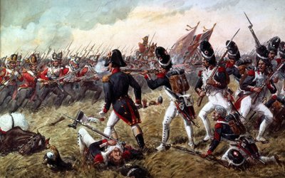 The 3rd Regiment of Foot Guards Repulsing the Final Charge of the Old Guard at the Battle of Waterloo, 18th June 1815 by Richard Simkin